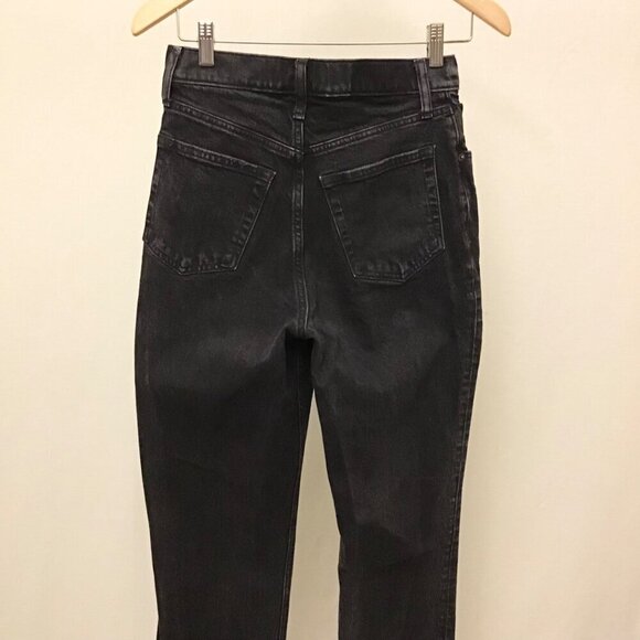 Abercrombie 4 Short (27) 90s Straight High Rise Curve Love Women’s Jeans Black - Picture 6 of 9